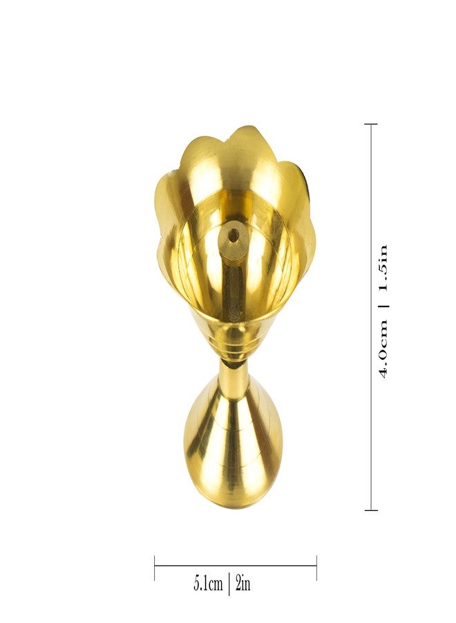 Spillbox مصباح زيتي تقليدي من النحاس الأصفر من Spillbox للطقوس الدينية | زينة وهدايا للطقوس الدينية المنزلية | مستلزمات العبادة - SMDP-S (6) - Image 2